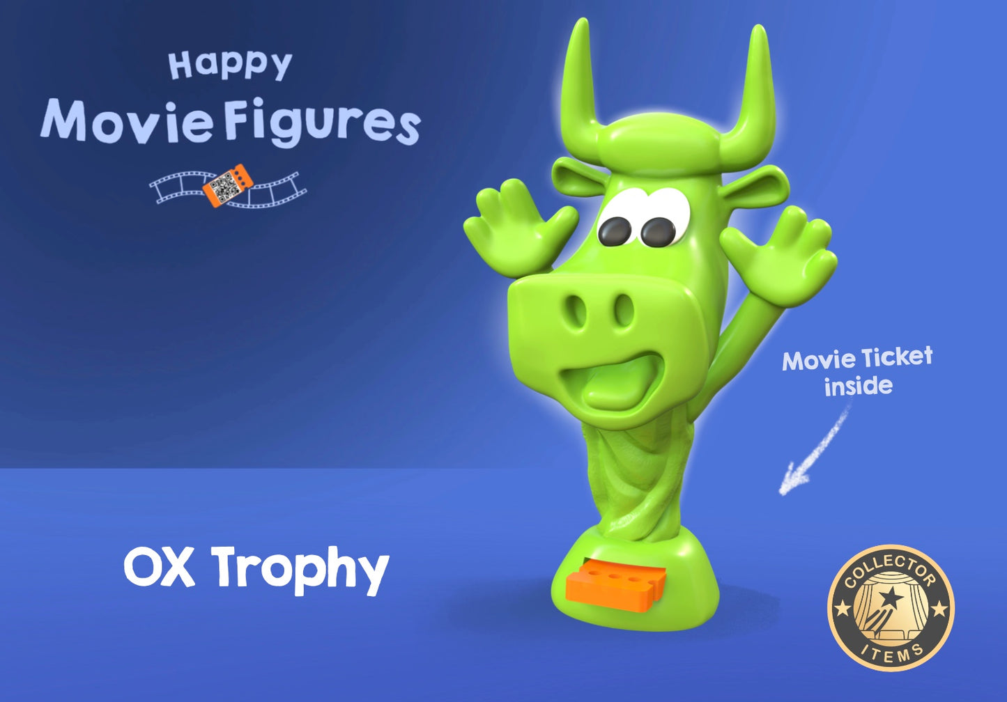 OX Trophy - Happy Movie Figure with OX & RAM Season 1 - 12 Movies