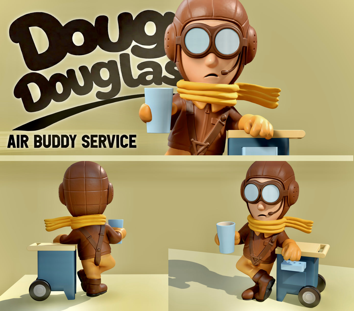 Dough Douglas "Pilot" - Happy Movie Figure with OX & RAM Season 1 - 12 Movies